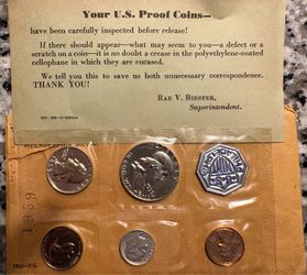 1964 United States Proof Set Original Mint Packaging 90% Silver Coins