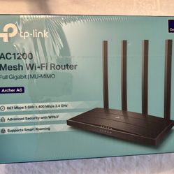 Tp-link AC1200 Archer 6 Mesh Wi-Fi Router - gently used. Original box