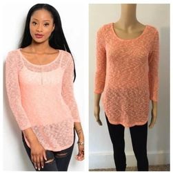 Brand New Small Peach Ivory Knit Top