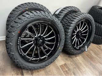 NEW 22x10 axe Offroad wheels wrapped in 33x12.50r22 AMP tires