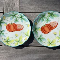 PORCELAIN SALAD PLATES 7 1/2”. SET OF TWO. NIPPON