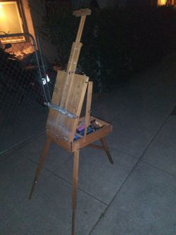 French Sketch Box Easel With Supplies