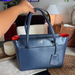 Tory Burch Navy Blue Tote