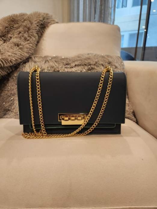 Brand New Zac Posen Double Gold Chain Shoulder Purse