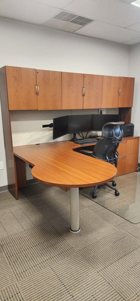 Executive Desk and Credenza set