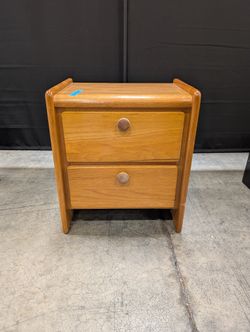 Classic Wooden Two-Drawer Nightstand