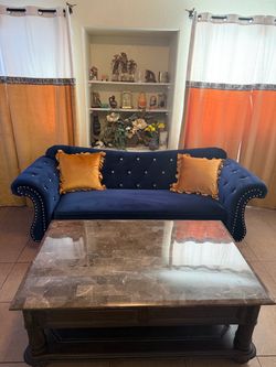 Velvet Blue Couch