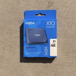 Crucial X10 2TB Portable SSD, Up to 2,100MB/s, USB 3.2 USB-C, External Solid State Drive