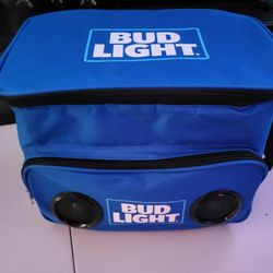 NEW Bud Light Insulated Leakproof Cooler-Bluetooth 5.0-SPEAKERS-STRAP- 24 Can Capacity, RECHARGABLE
