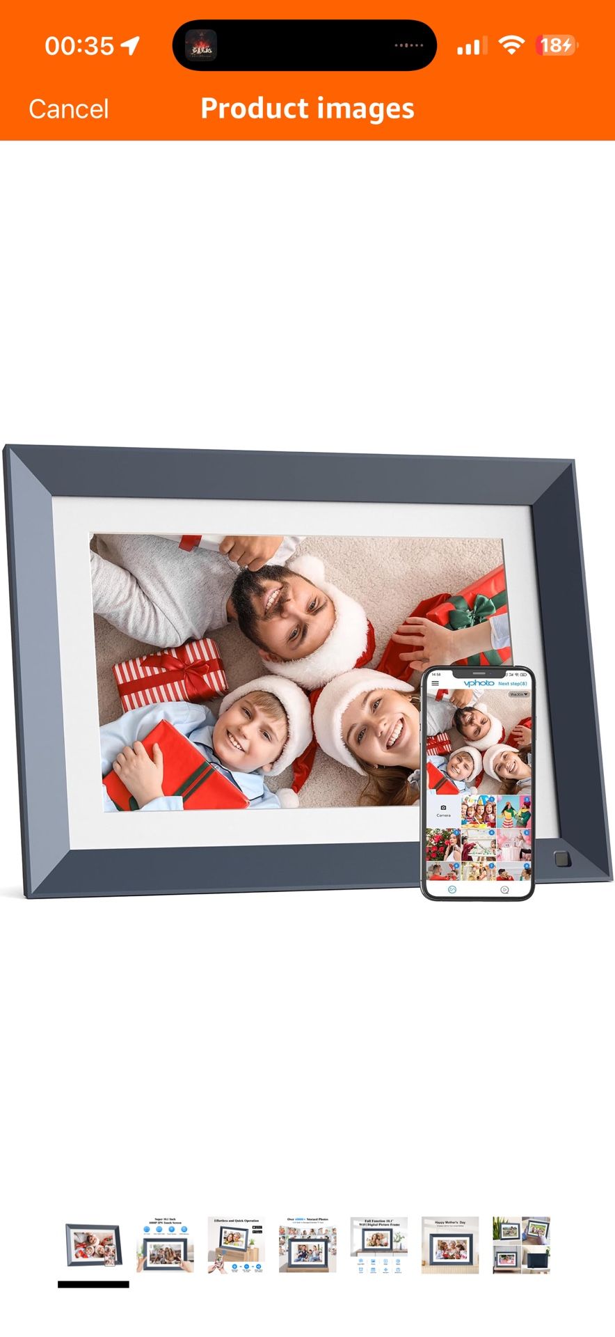 10.1-inch Digital Picture Frame Smart-Photo-Frame - Digital Frame with 1920 * 1200 IPS Touch Screen, Auto Rotate, 16GB Storage, Load Photos Videos fro