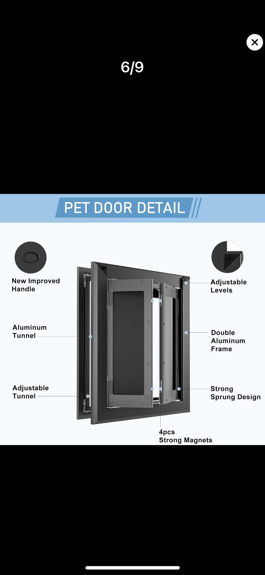Aluminum Energy Efficient French Large Dog Door