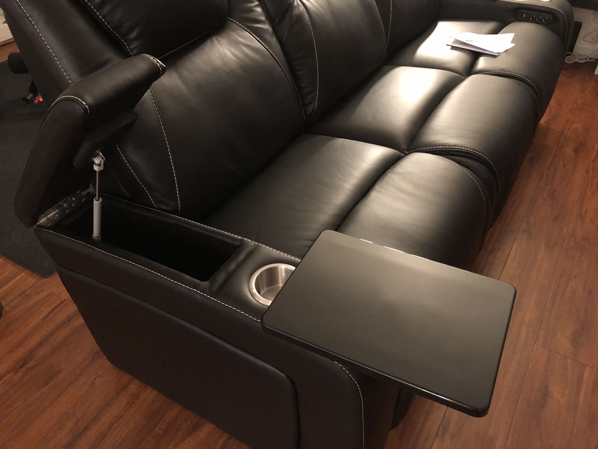 Seatcraft Vienna Home Theater Seating Leather Sofa Power Recline