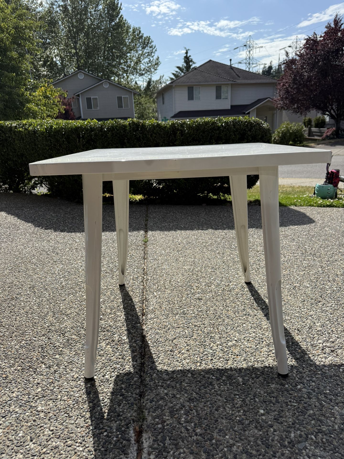 Metal Kids Table Creamy White Sturdy