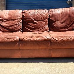 MUST GO - Leather Couch, Chair, Ottoman