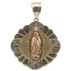 14k Rose Yellow White Gold Virgin Mary Pendant Charm Necklace  GP3091329