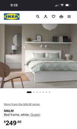 IKEA White Malm Bed Frame Queen