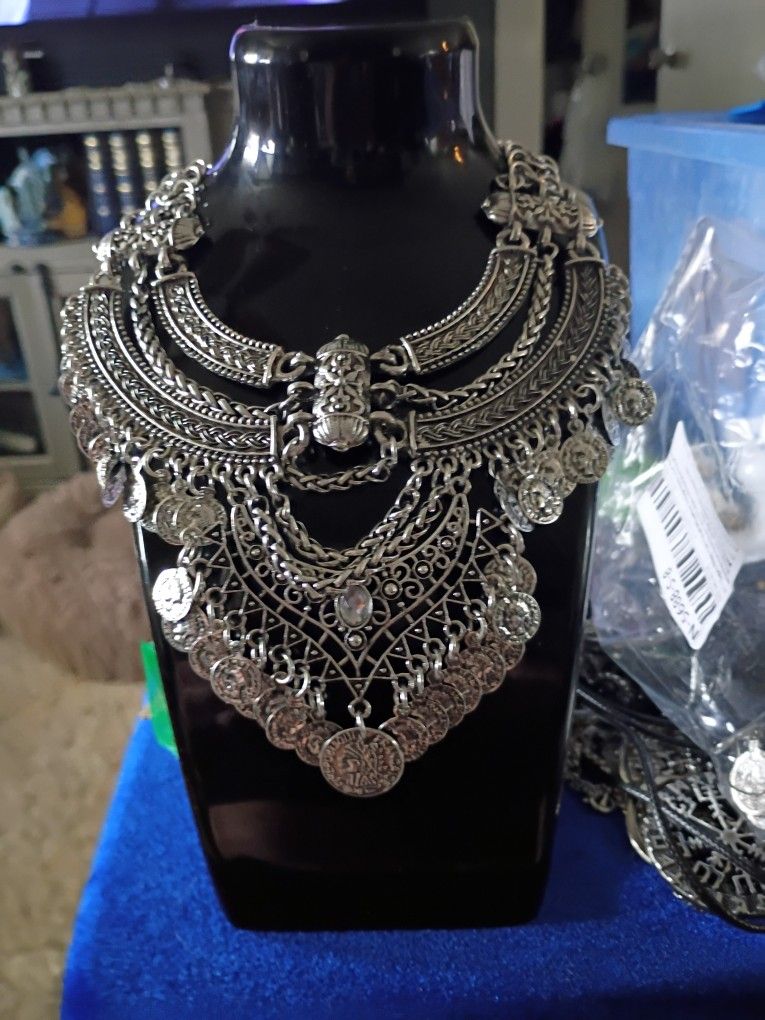 Beautiful Bohemian Necklace or Chest Piece Stainless Steel