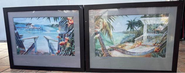 Set of 2 Art work Tropical Paradise