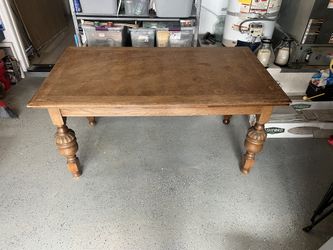 Antique Vintage Solid Wood Dining Table Or Desk