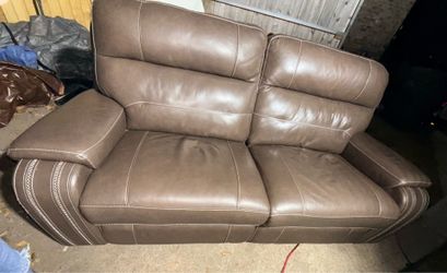 Brown leather sofa