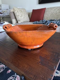 Ceramic bowl- Large Heavy Orange Piece
