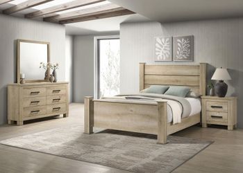 C_225101Q-S4 4-piece Queen Bedroom Set Weathered Oak