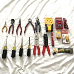 Like New Collection Of (Klein Tools) Hand Tools, Digital Meter, Stud Finder & Other Test, Testing Tools
