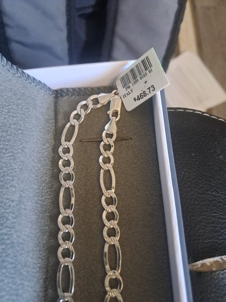 22 Inch Pure Silver Necklice. KA1776 Mens