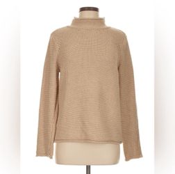 Tan Turtleneck Knit Sweater 