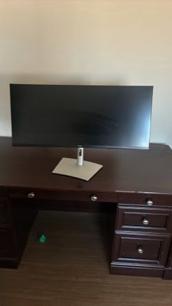 Office Desk and Monitor