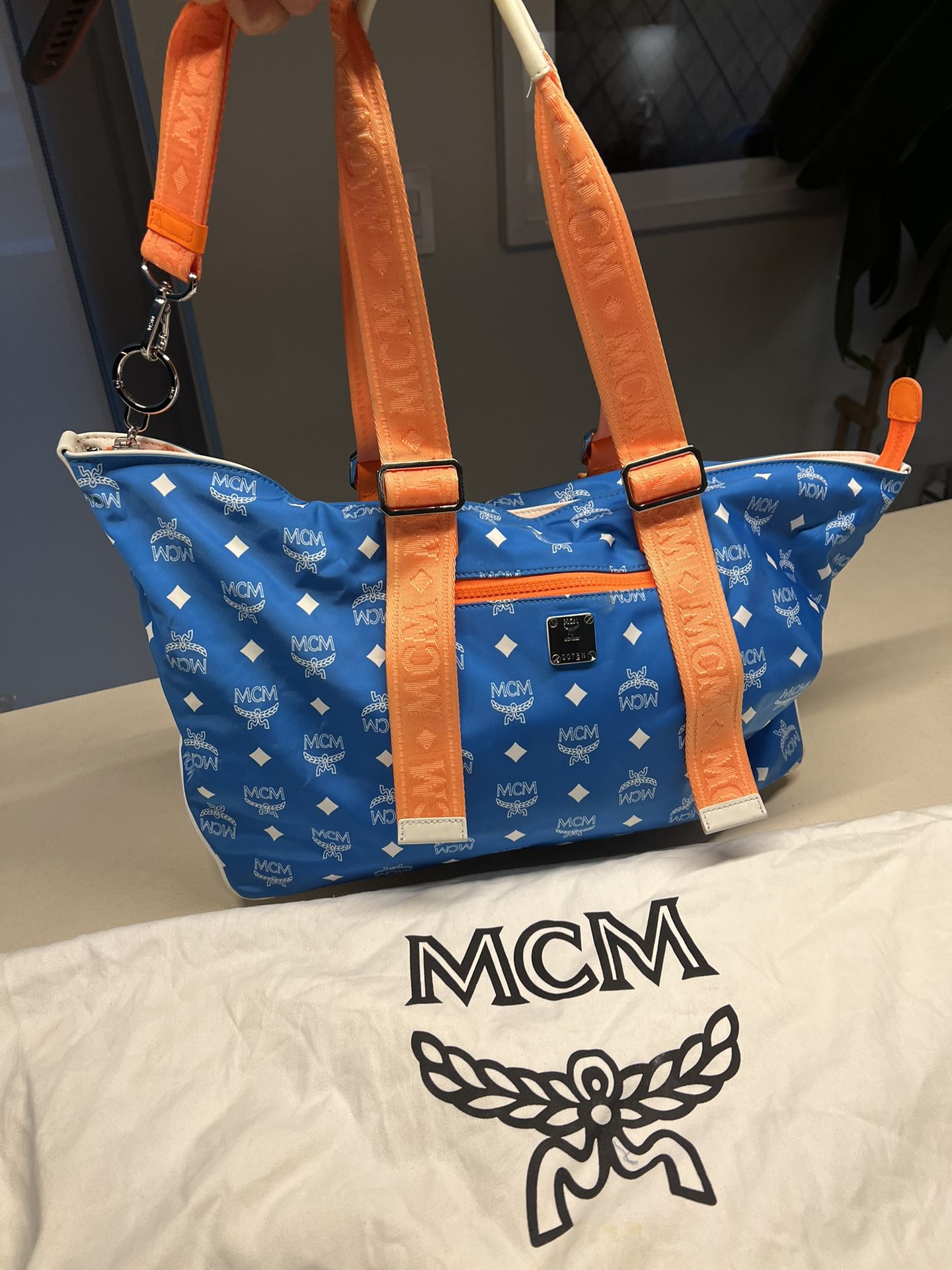 MCM Blue and Orange Tote Bag