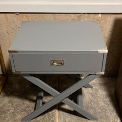 Mercury Row Grey Neptune Campaign Contemporary Drawer End Table 