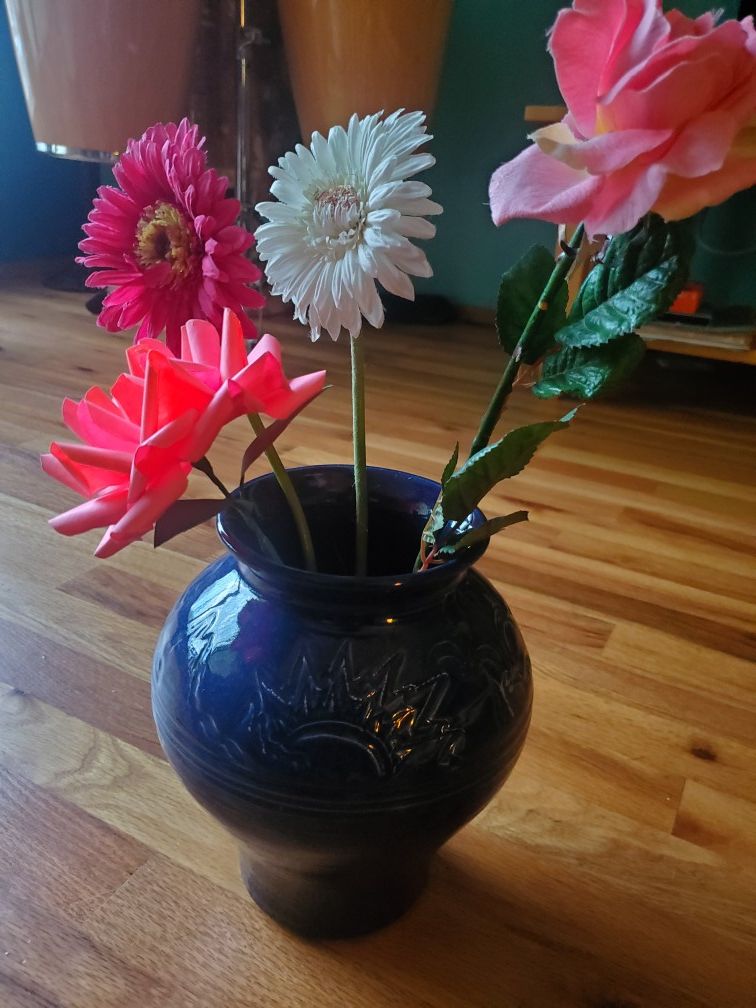 Ceramic Cobalt Blue Flower Pot