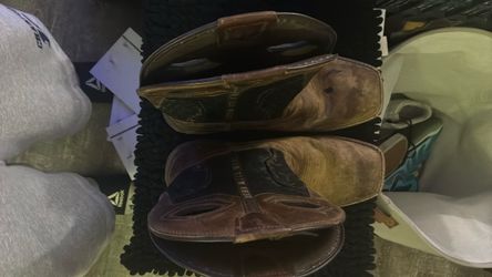 Two Pairs of Leather Cowboy Boots