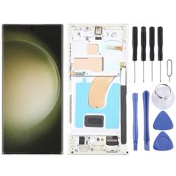 Samsung Galaxy S23 Ultra 5G SM-S918B EU Edition 6.78 inch OLED LCD Screen Digitizer Full Assembly with Frame (Silver)