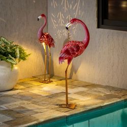 Solar LED Flamingo Pair, Set of 2