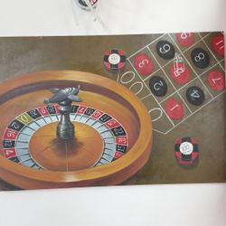 Roulette Table Oil Painting 24 x 36 New
