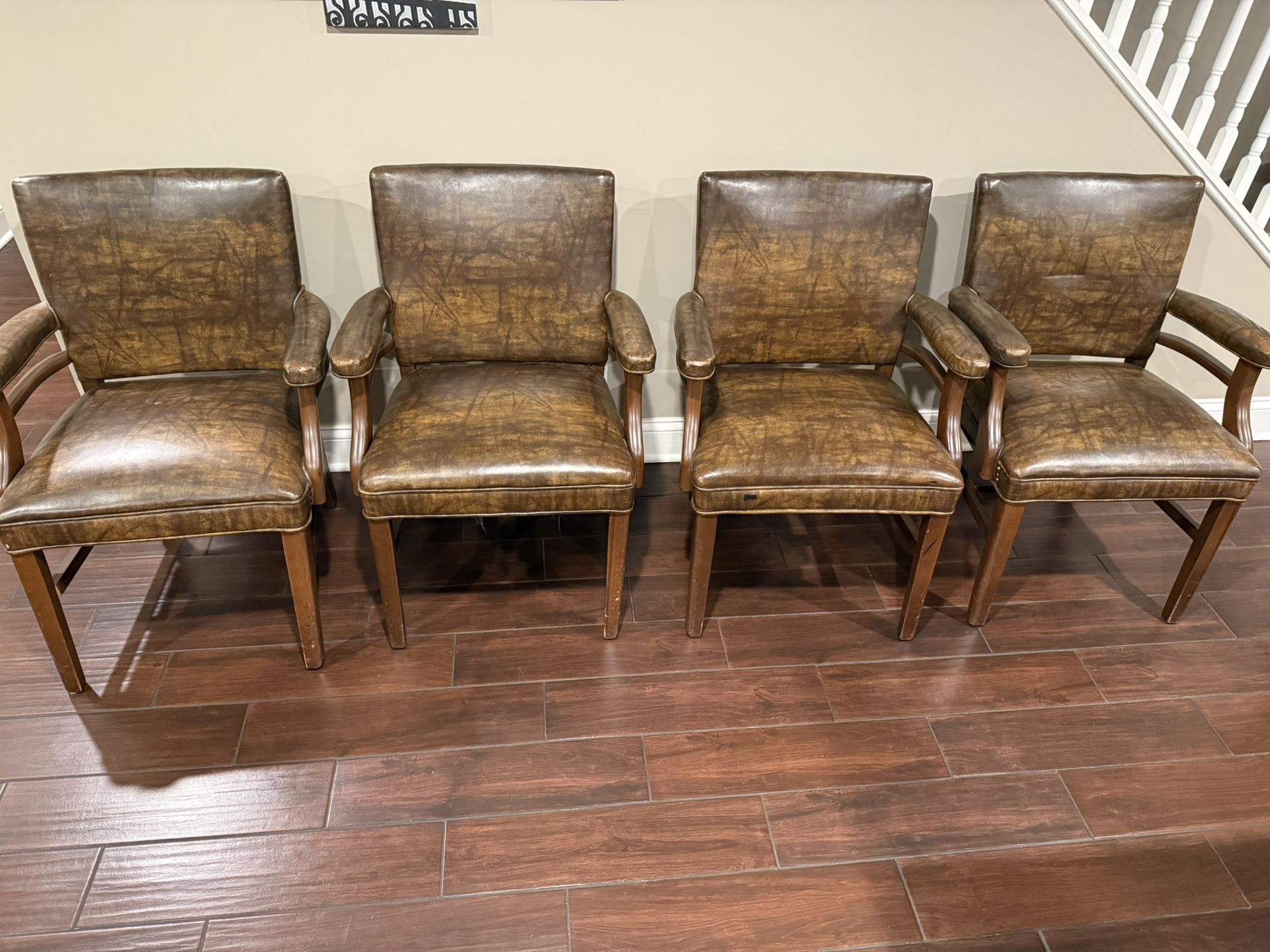 4 Matching Leather Chairs