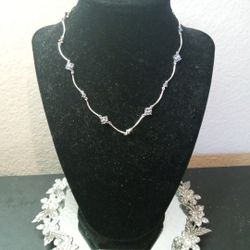 EXQUISITE Monet Silver Tone Amethyst 7" Drop Necklace

