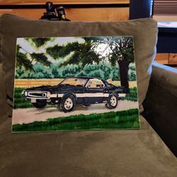 Handmade Ceramic Vintage Muscle Car Art 