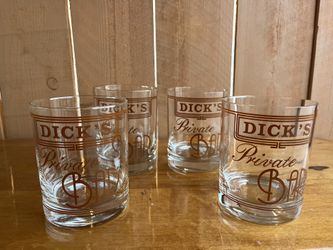 Vintage Houze Set Of 4 Dick’s Private Bar Glasses Rocks Old Fashioned Set