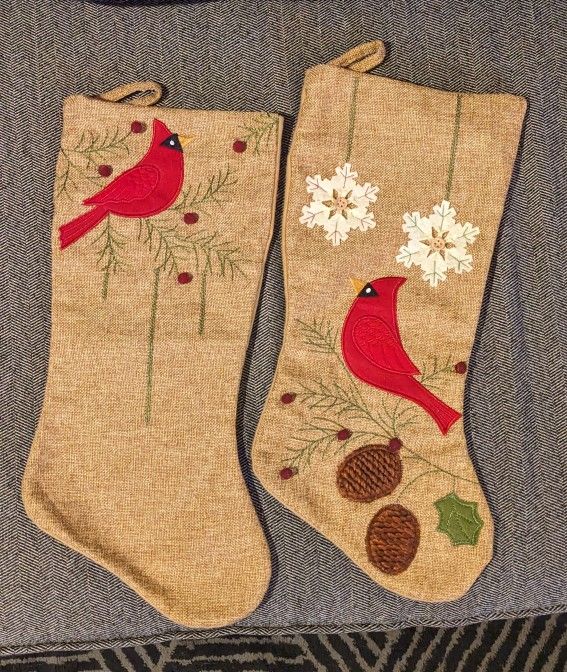 Christmas Cardinal Stockings 