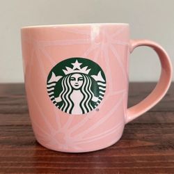 Starbucks Pastel Pink Mermaid Siren Logo Ceramic Coffee Tea Mug Cup 11 oz