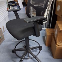 Staples Black Cabal Mesh & Fabric Stool For Sale