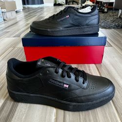 Men's Reebok Club C 85 Leather Tennis Shoes - Black Charcoal - Size 9, 9.5, 11.5