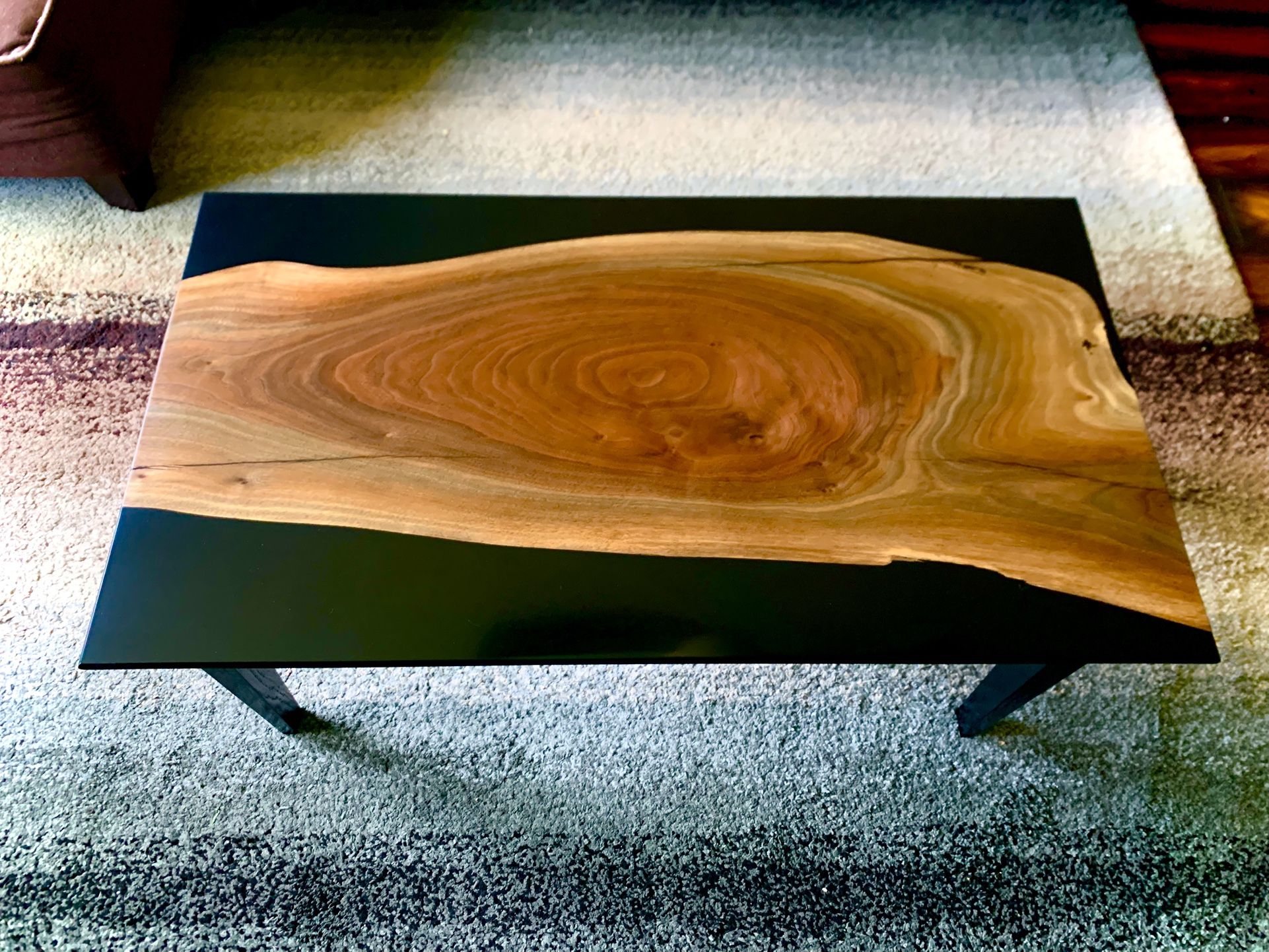 Custom Handcrafted Black Walnut Epoxy Coffee Table