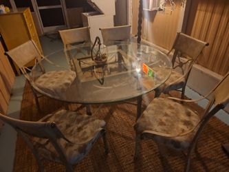 Glass Dining Room Table With Six Chairs