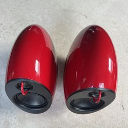 Edifier e25 Luna Eclipse Bluetooth speakers in red