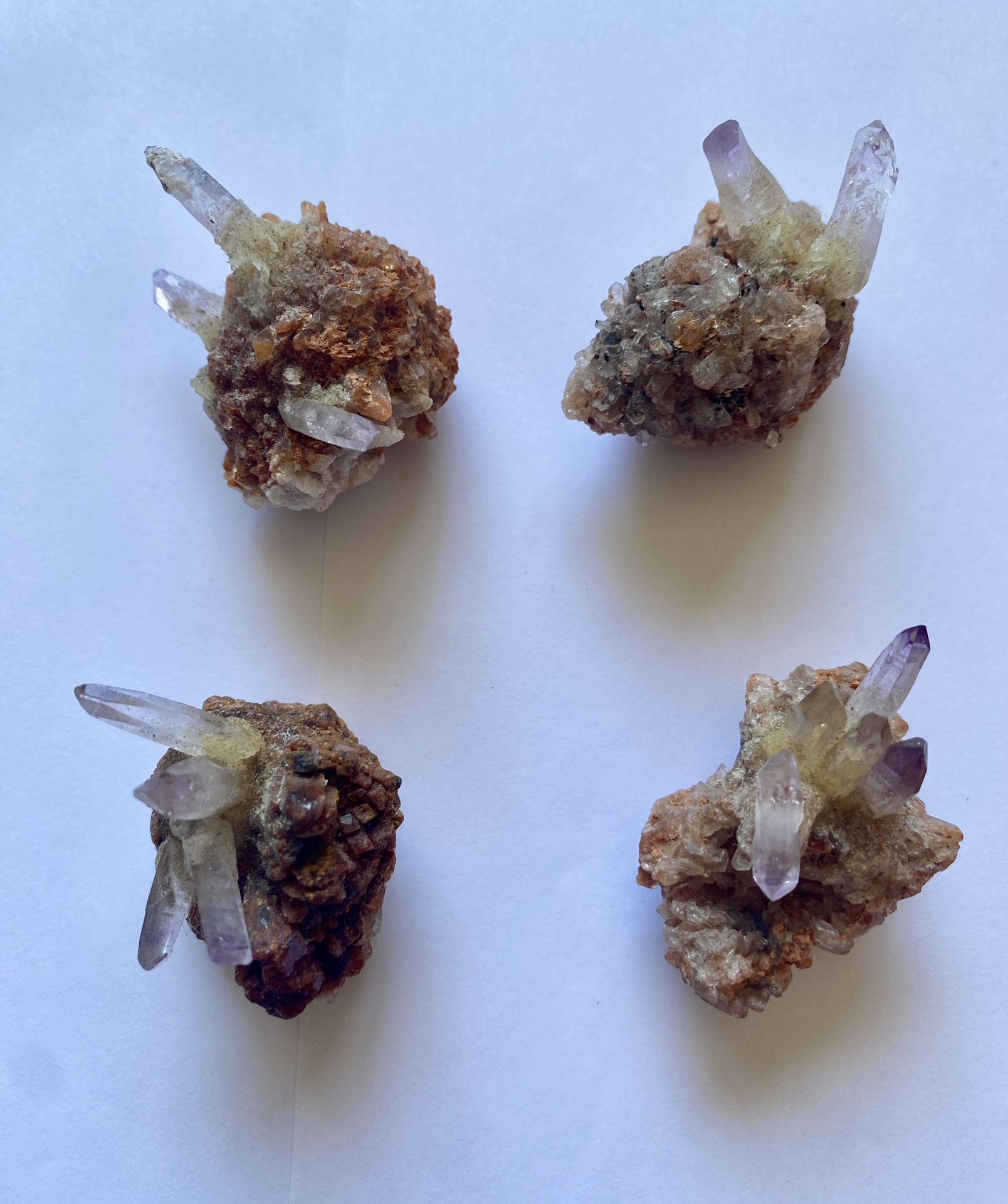 Natural Amethyst Crystal Clusters (Set of 4) – 1.5” to 2.25”