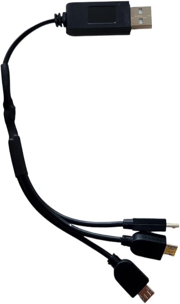 Yantinos USB Charger Cable 3in1 / 4in1 Charging Port Spare Part for Mini Dron S136 RC Quadcopter Accessory - (Color: 3in1 Charger)